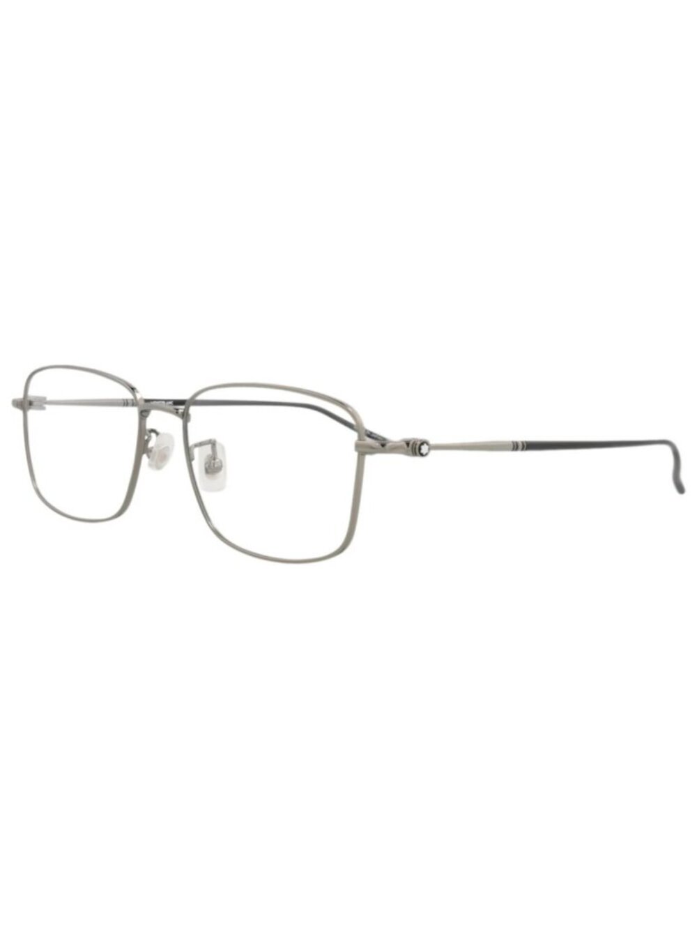 New Montblanc Women's Eyeglasses Square Rectangle Metal Frame Mens Ruthenium